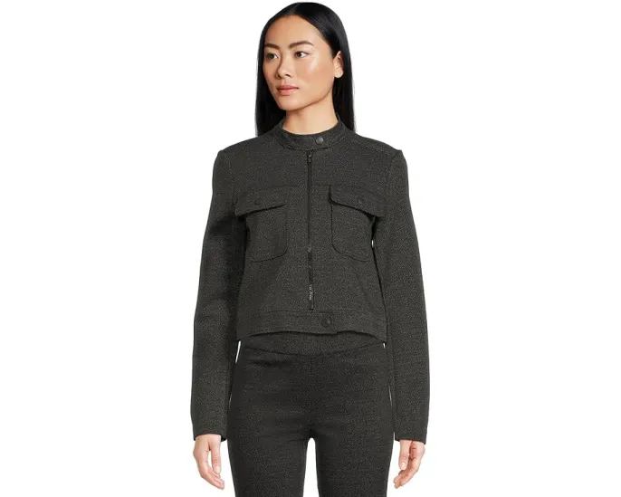 Короткий жакет Elliott Lauren из ткани понте твил на молнии с накладными карманами