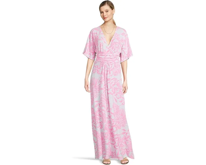Lilly Pulitzer Платье макси Parigi с запахом и рукавами кимоно