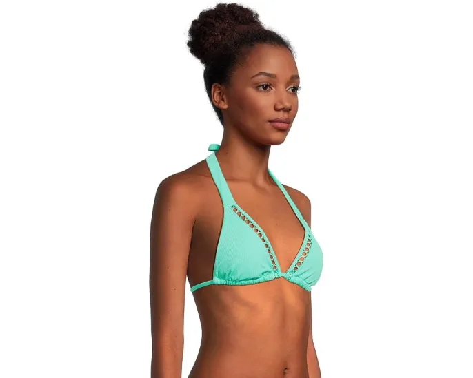 Топ BECCA Cheryl треугольной формы с вырезом круг и ребристой структурой