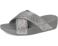Сандалии Lulu Crinkled-shimmer Cross Slides от FitFlop с блестками