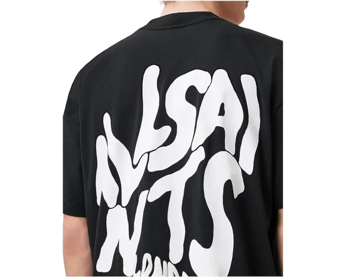 Футболка Orlando Short Sleeve Crew от AllSaints из хлопка с прямым подолом