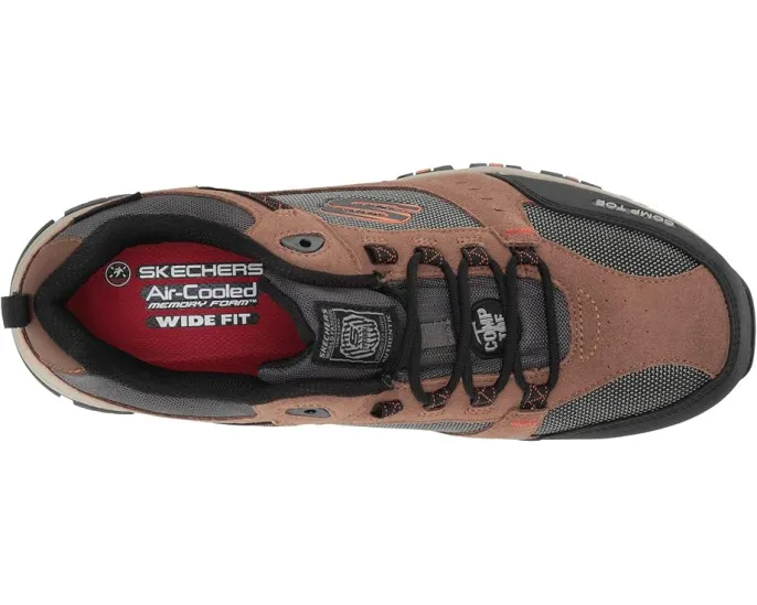 Ботинки композитные Skechers Greetah Comp Toe коричнево-черные
