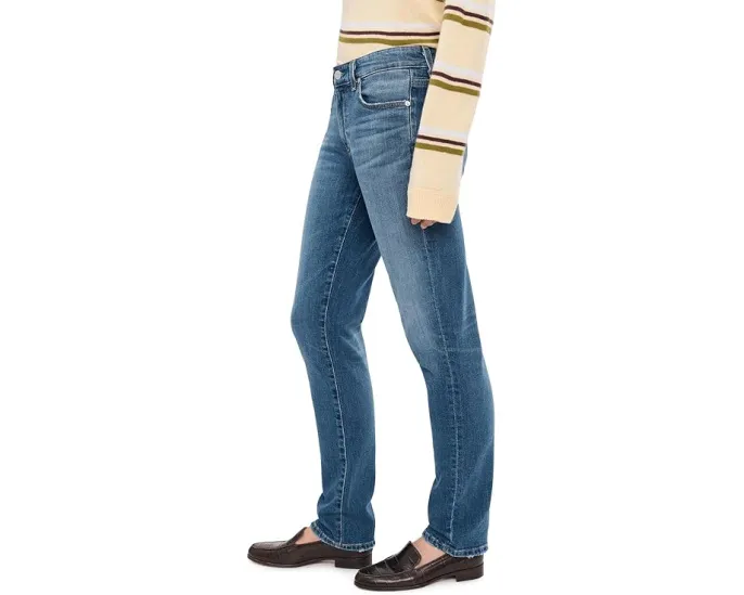 Джинсы Sandra Low Rise Slim Straight с низкой посадкой и прямым кроем в цвете 10 Years Illiad от AG Jeans