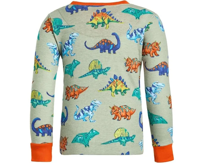Пижамный комплект Hatley Kids из хлопка с принтом Dino Party