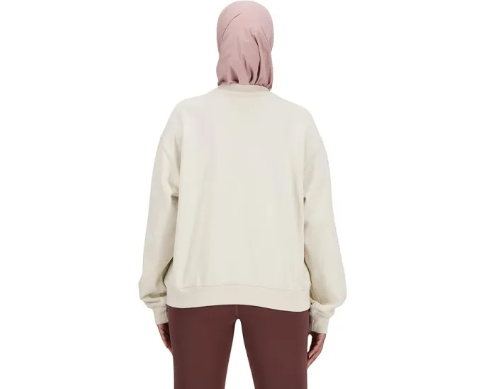 Футболка New Balance Athletics French Terry Crew с ребристыми манжетами