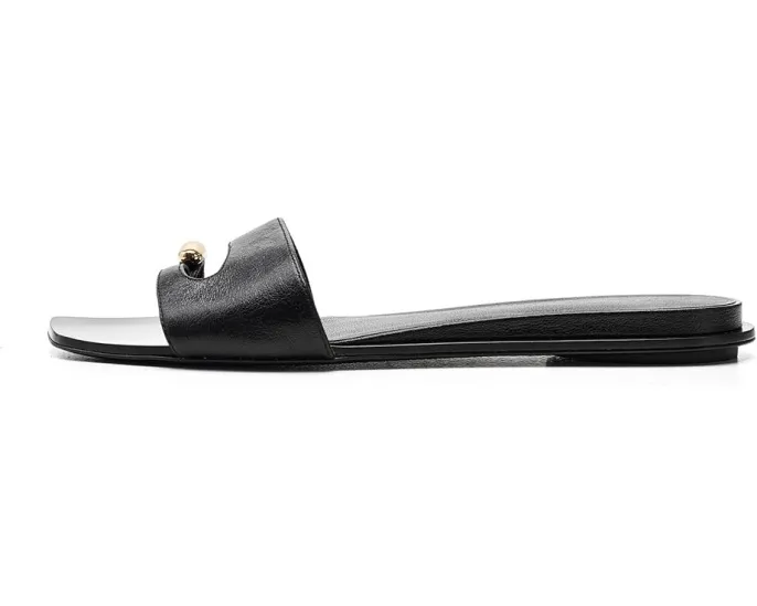 Сандалии Tory Burch Romy Slides на плоской подошве из кожи