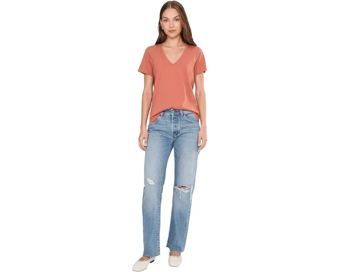 Футболка Madewell Northside с V-образным вырезом из дышащего хлопка