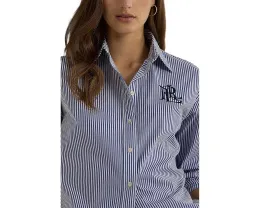 Хлопковая рубашка Lauren Ralph Lauren Relaxed Fit в полоску с технологией PUREPRESS