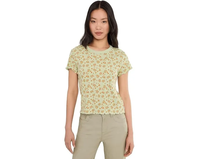 Футболка Toad&Co Foothill Pointelle с коротким рукавом и кружевным краем