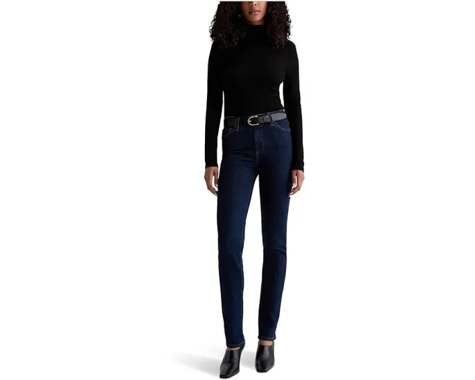 Джинсы AG Jeans Mari Mid Rise Straight Extended In Modern Indigo с завышенной талией