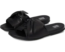 Сланцы FitFlop Gracie из мягкой кожи с бантом