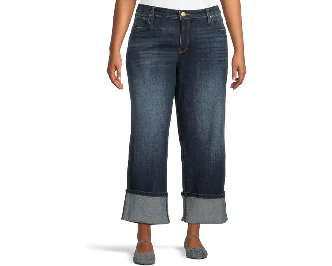 KUT from the Kloth джинсы Sienna High Rise Straight Leg с подворотом