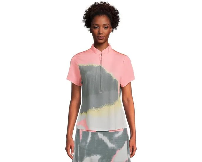 Landscape Print Short Sleeve Polo