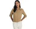 Льняная рубашка Lauren Ralph Lauren цвета Birch Tan