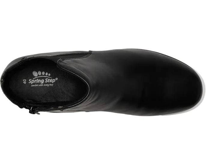 Ботильоны Apso на каблуке с эластичной вставкой и молнией из мягкой кожи