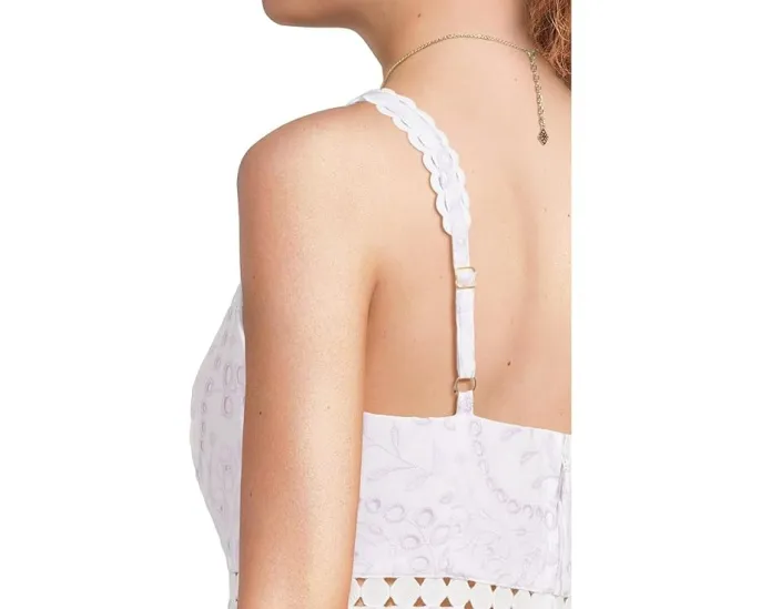 Топ Lilly Pulitzer Tiah Eyelet с V-образным вырезом и баской