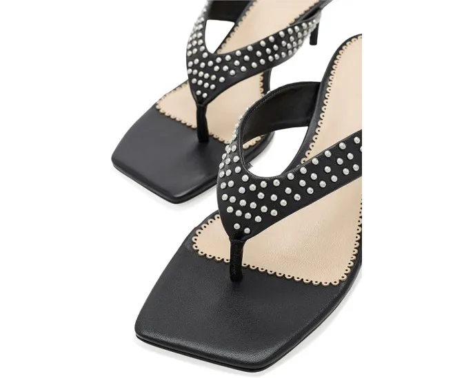 Босоножки Frankie Studded Leather Kitten Heel от Cinq à Sept с металлическими заклепками