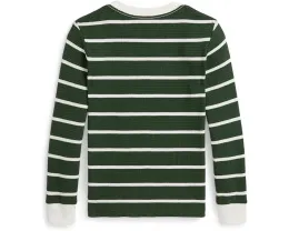 Хлопковая футболка в полоску Waffle с длинным рукавом Polo Ralph Lauren Kids для малышей и младших детей