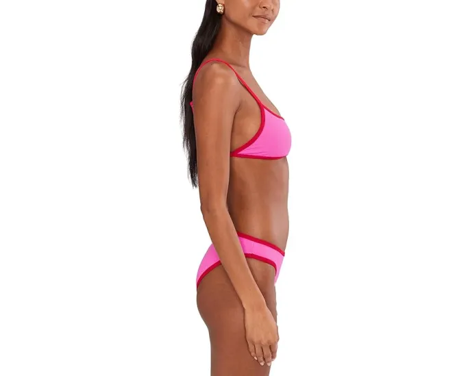 Купальный топ Kassy в стиле бандо с контрастным кантом