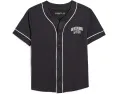 Футболка бейсбольная abercrombie kids Piped Baseball Tee розовая для детей старшего возраста