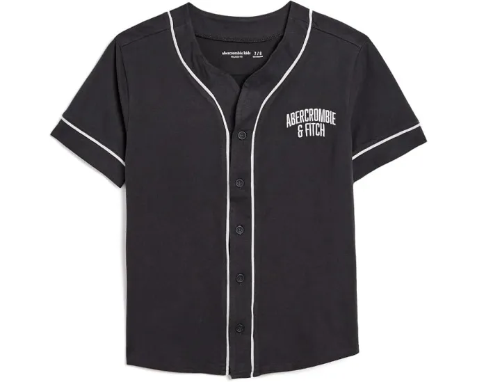 Футболка бейсбольная abercrombie kids Piped Baseball Tee розовая для детей старшего возраста
