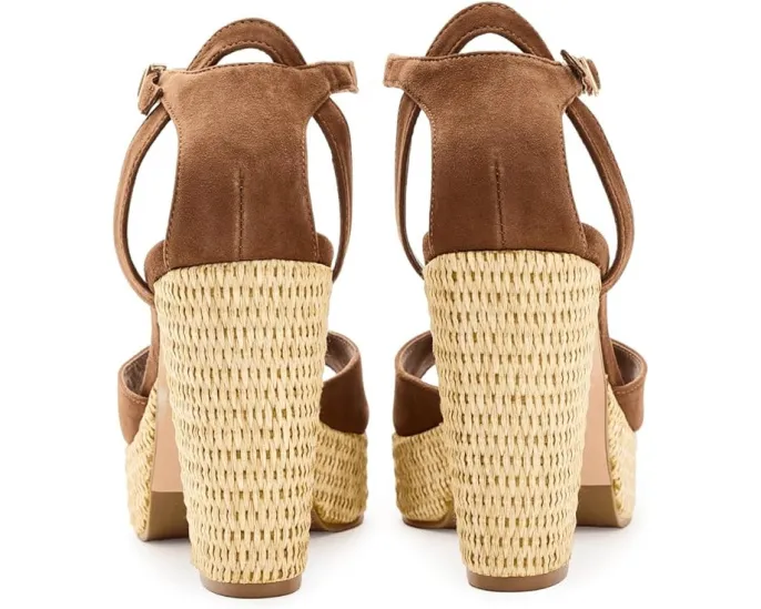 Сандалии Bernardo Valeria на платформе с высоким каблуком и регулируемым ремешком на щиколотке