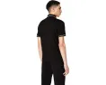 Поло Armani Exchange Black Gold Logo Patch с контрастной отделкой