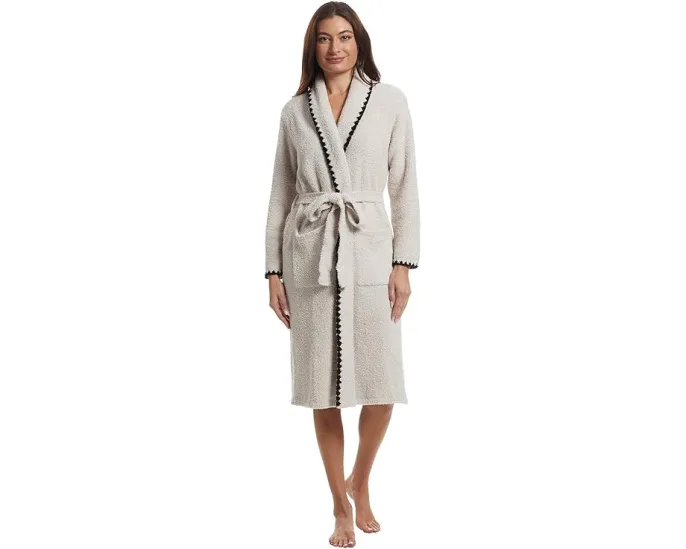 Халат Barefoot Dreams Cozychic с отделкой blanket stitch и поясом