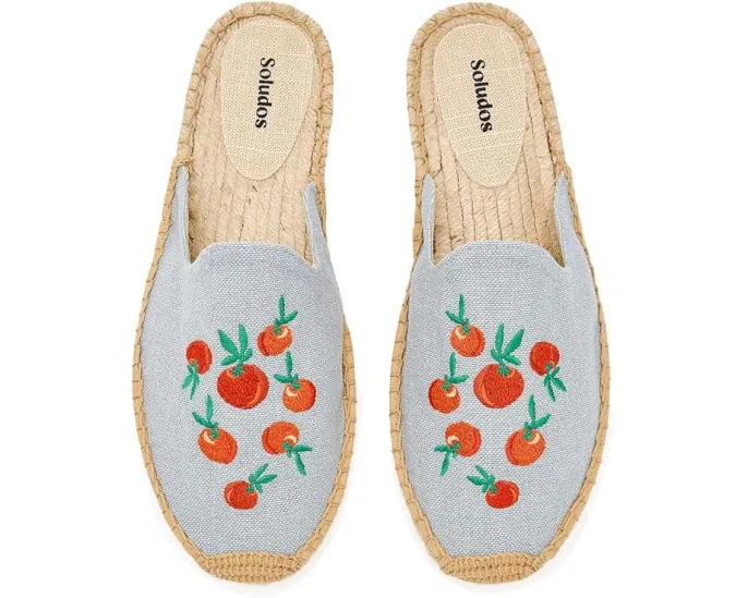 Soludos Oranges Smoking Mule Espadrille с апельсиновым принтом