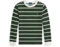 Хлопковая футболка в полоску Waffle с длинным рукавом Polo Ralph Lauren Kids для малышей и младших детей
