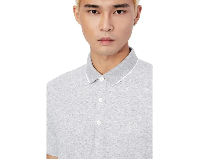 Armani Exchange Рубашка из стрейч-джерси с портретным воротником