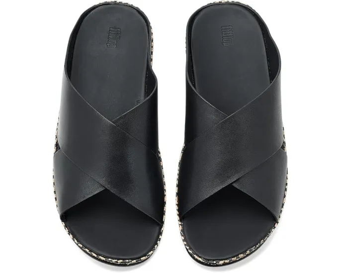 Сандалии Lulu Lux Cross Slides с переплетением из кожи и платформой от FitFlop