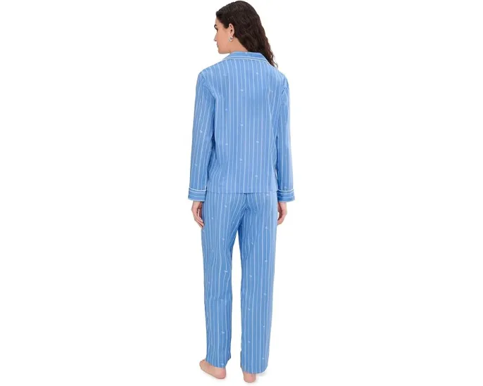 Пижамный комплект Lauren Ralph Lauren с длинным рукавом и отложным воротником