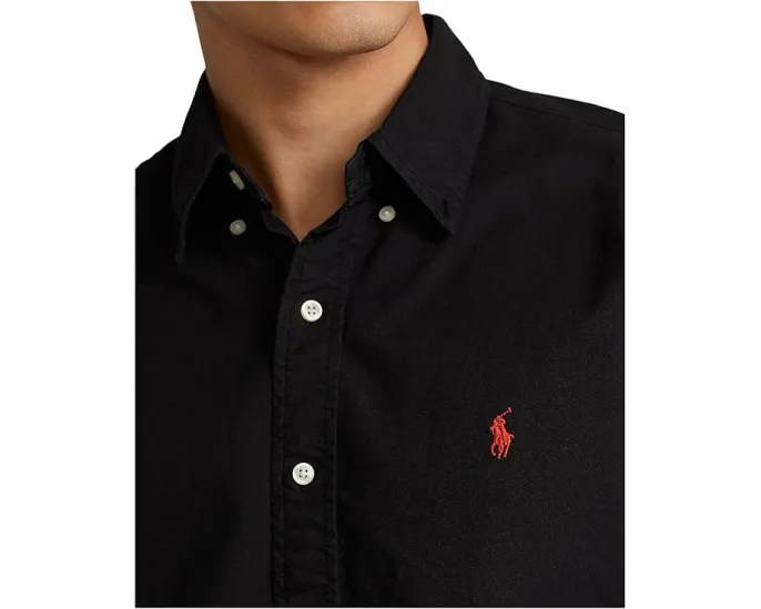 Polo Ralph Lauren рубашка Classic Fit Garment Dyed Oxford Polo Black