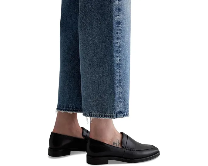 Джинсы AG Jeans Saige Mid Rise Wide Leg с широкими штанинами и укороченной длиной
