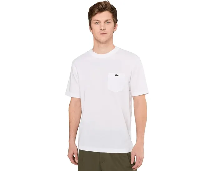 Хлопковая футболка с нагрудным карманом Lacoste