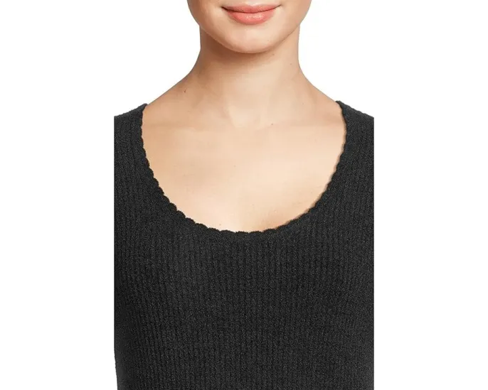 Топ Barefoot Dreams Cozychic Ultra Lite с рифленым краем и круглым вырезом