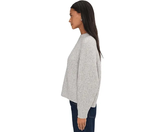 Уютный свитер Madewell Stevie с воротником-гольф из меланжевой хлопковой пряжи