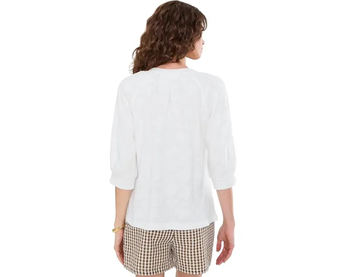 Топ NIC+ZOE NZT Lace Knit с разрезом и кружевной вязкой
