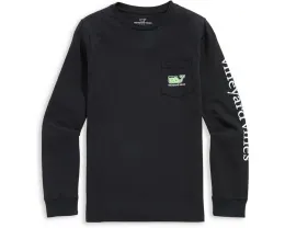 Длинная футболка Vineyard Vines Kids с карманом и светящимся в темноте принтом Franken-Whale