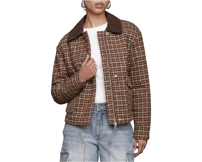 Оверсайз бомбер из твида Oversized Tweed Bomber Jacket от Avec Les Filles