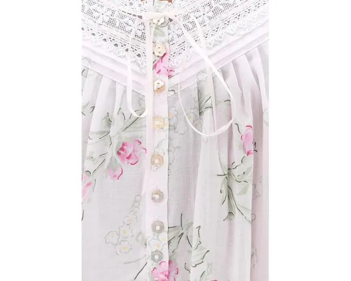 Балетная ночная сорочка Eileen West без рукавов из хлопкового батиста