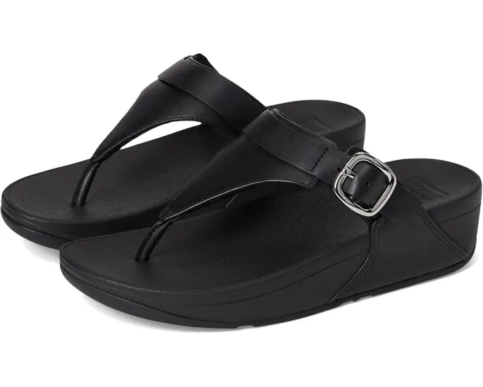 Сандалии FitFlop Lulu Adjustable Leather Toe Post с платформой и регулируемой пряжкой