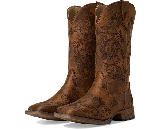 Ковбойские сапоги Roper Bailey Laser с лазерной гравировкой и квадратным носком