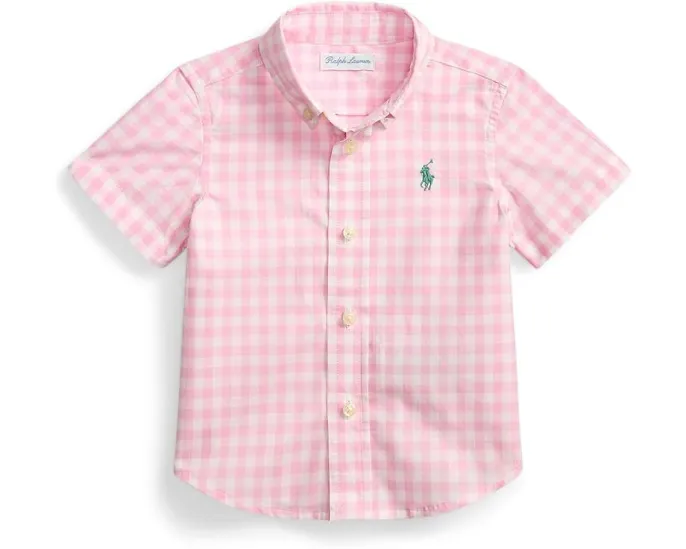 Polo Ralph Lauren Kids Рубашка из хлопкового поплина в гусиную лапку для младенцев