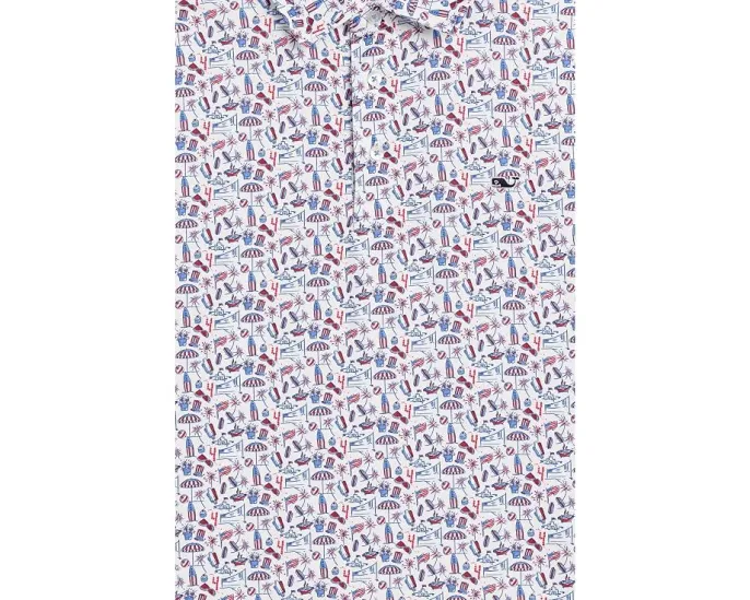 Vineyard Vines поло Printed Sankaty для детей с защитой UPF50+
