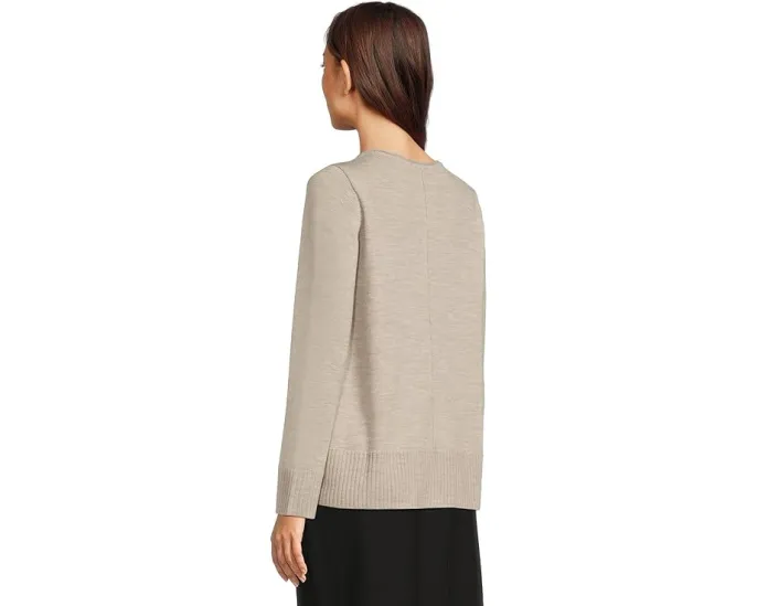 Свитер EILEEN FISHER из мериносовой шерсти с круглым вырезом