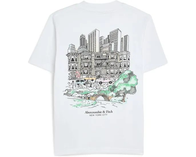 Футболка NYC Sketch Tee для детей от abercrombie kids с рисунком Нью-Йорка