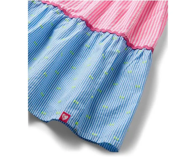 Платье миди Hatley Kids из смесового ситца с бретелями и ярусами