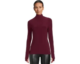 Norma Kamali Топ с длинным рукавом Slim Fit Long Sleeve Turtle Top с принтом и отверстиями для большого пальца